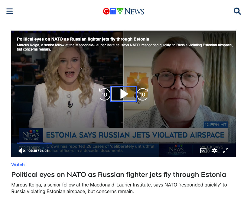 Russian Jets Violate Estonian Airspace In Test of NATO Resolve – Kolga on CTV.