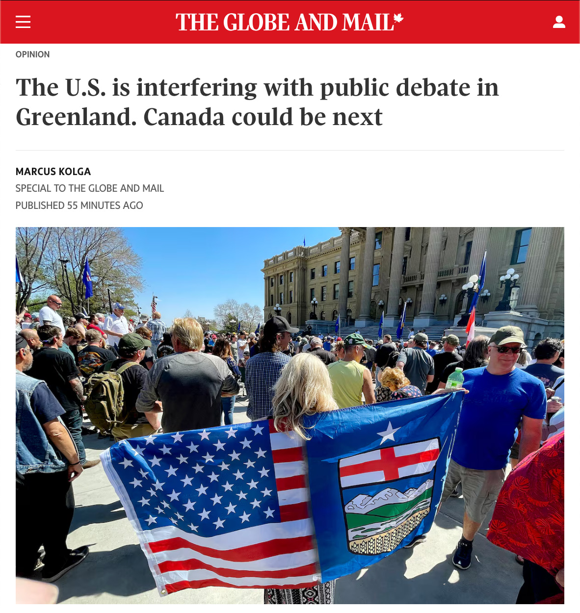 Opinion: Alleged US Influence Operation in Greenland Should Serve as A Warning To Canadians