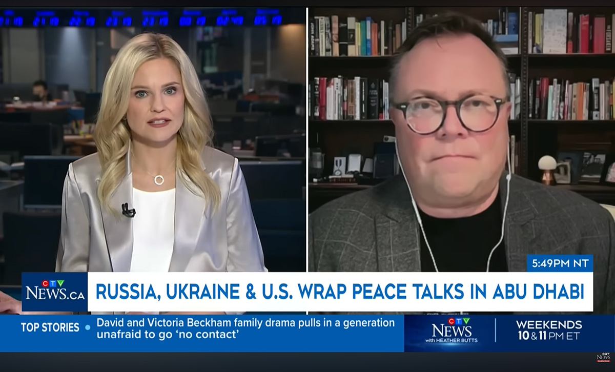 On CTV News commenting on Ukraine-US-EU Peace negotiations and Russia’s ongoing war of terror