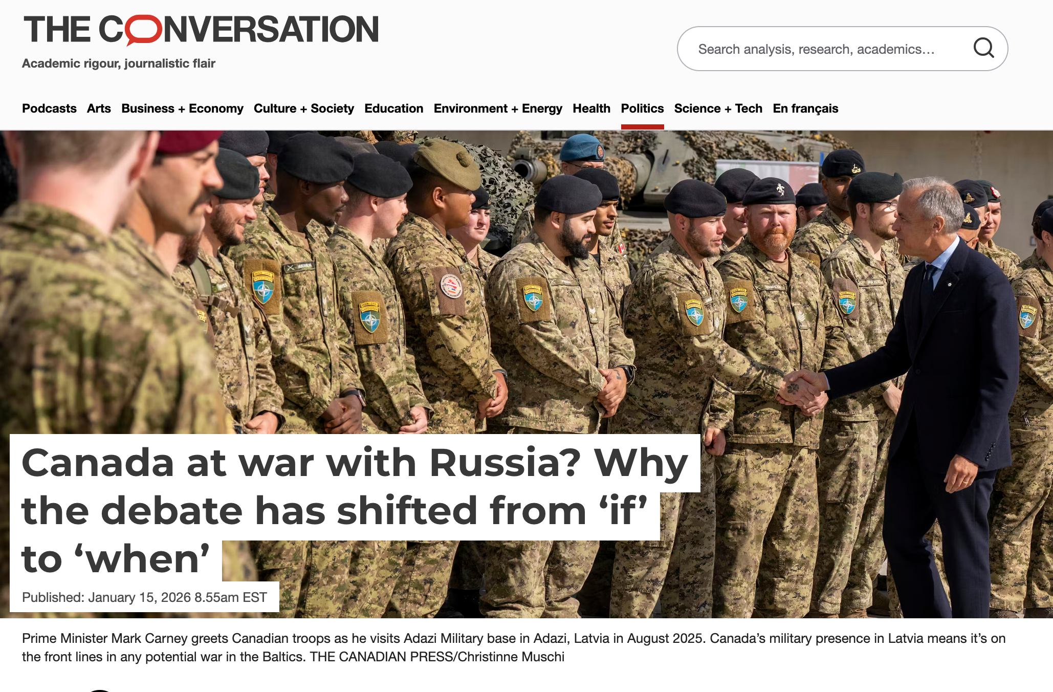 In The Conversation on Russian Threats to The Baltic & Canada