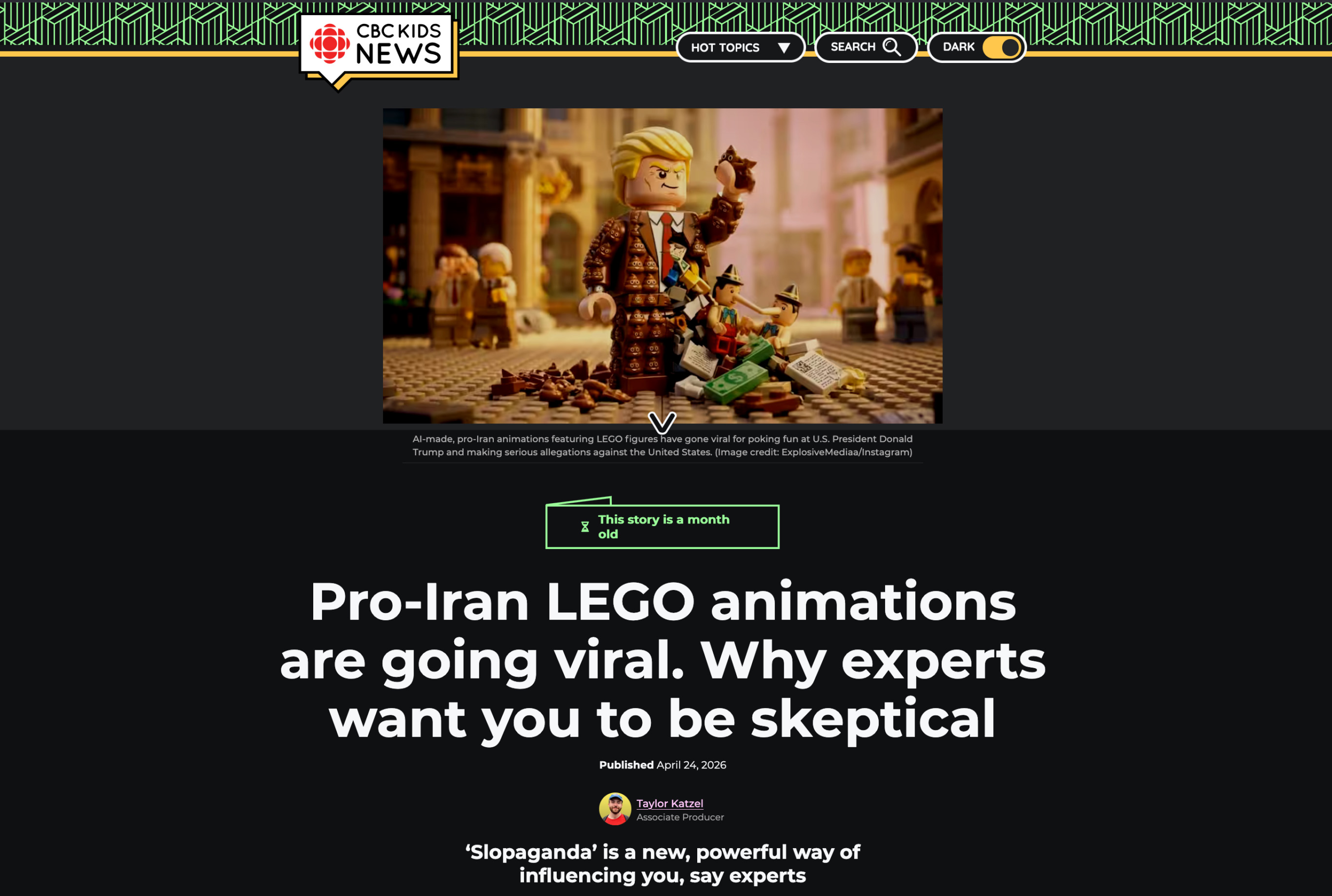 Marcus Speaks With CBC Kids about Iranian Regime AI Slopaganda