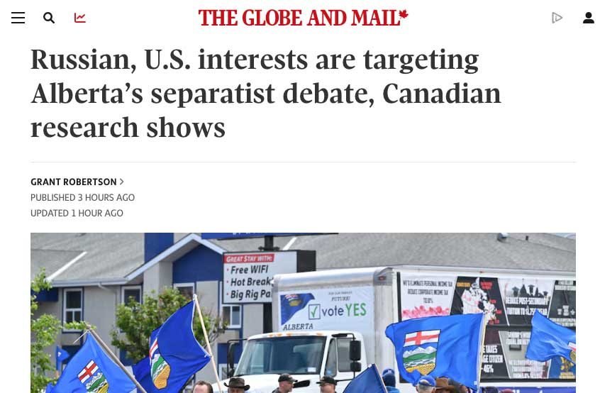 Kolga in Globe and Mail Front Page Story
