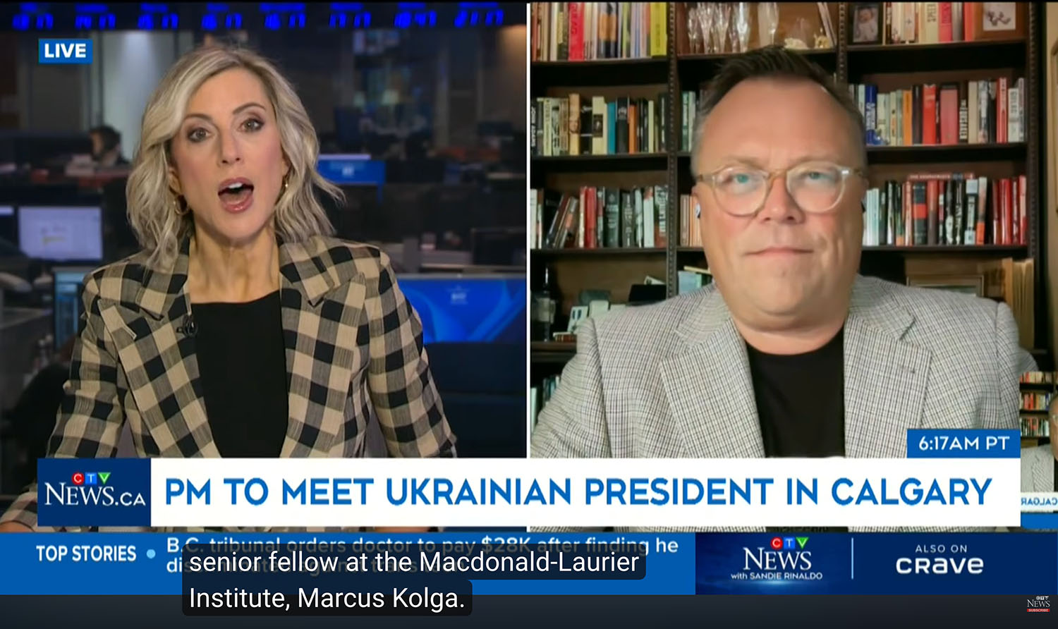 Speaking About Russia’s War Against Ukraine on CTV News Sept 10, 2026.